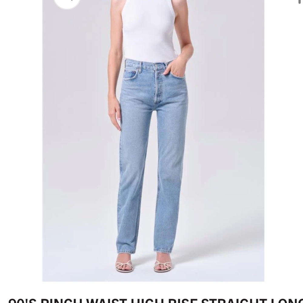 Agolde 90’s pinch waist High-Rise Straight Leg Jeans - Light Blue size 24 NWT
